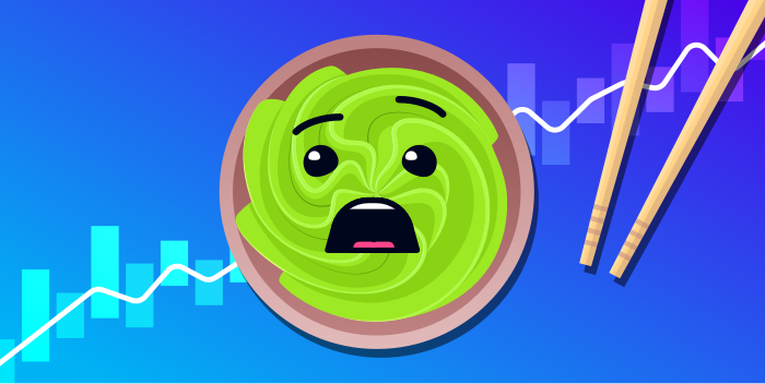 Cartoon of a shocked wasabi dish